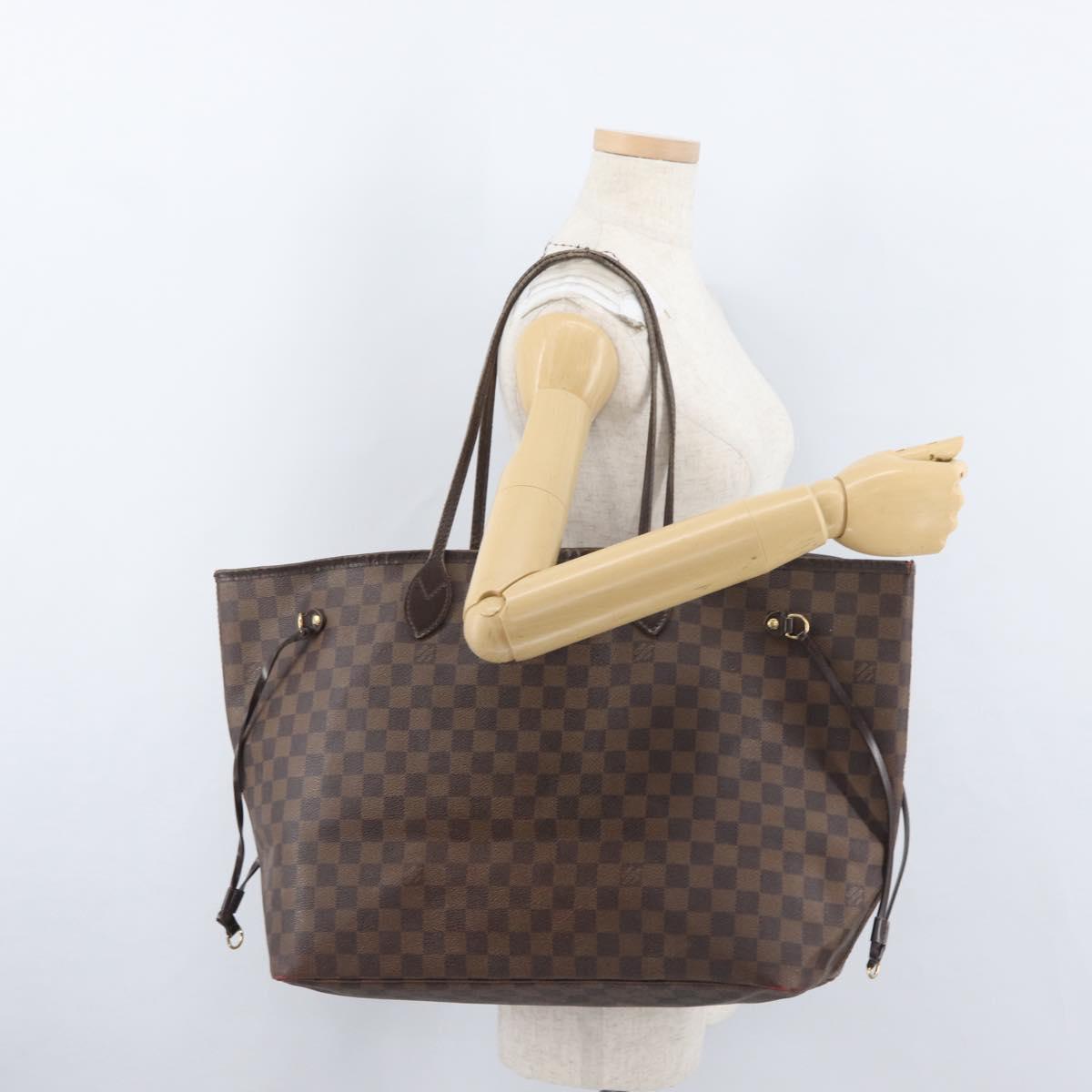 LOUIS VUITTON Damier Ebene Neverfull GM Tote Bag N51106 LV Auth LNZ627