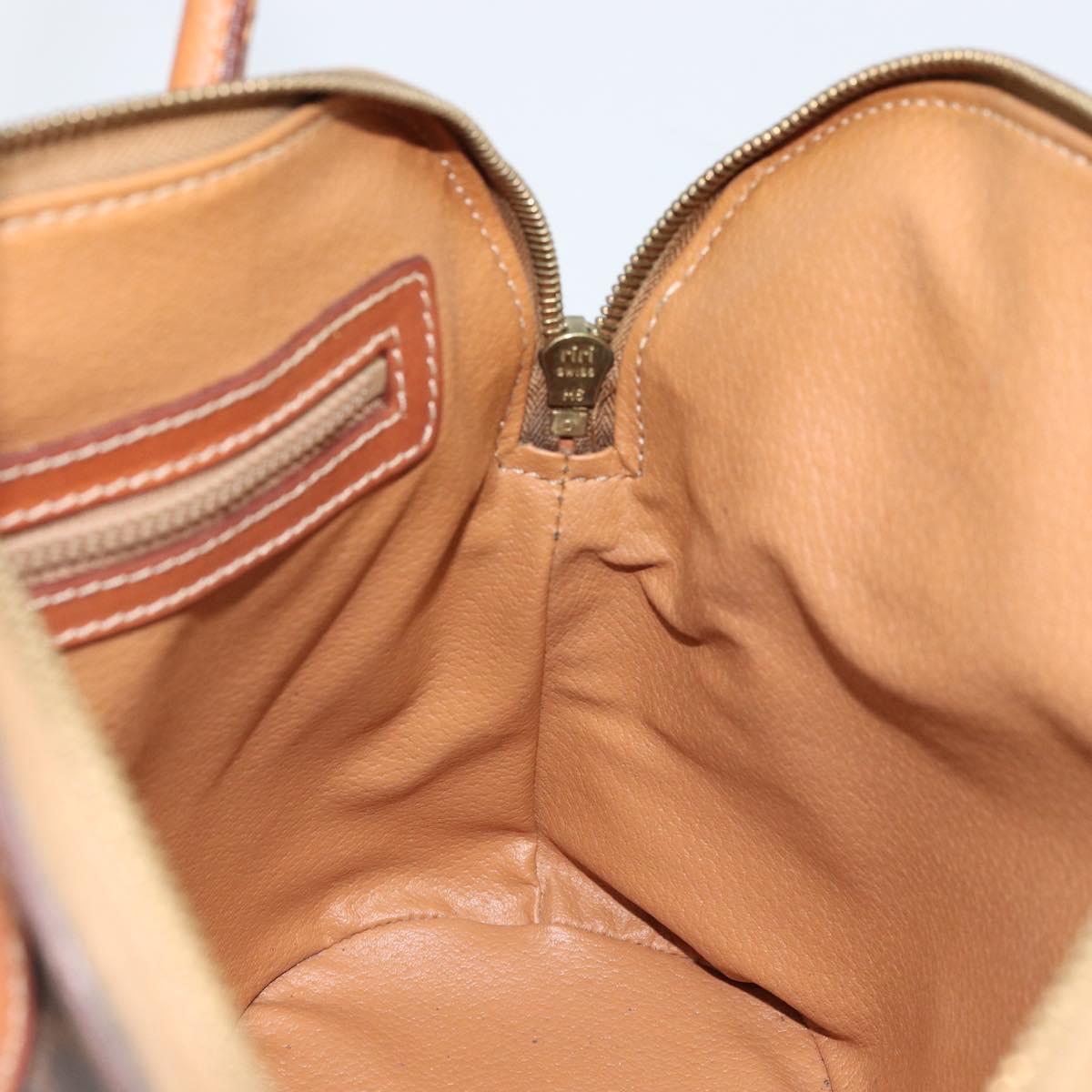 CELINE Macadam Canvas Hand Bag PVC Leather 2way Brown Gold Auth LNZ630