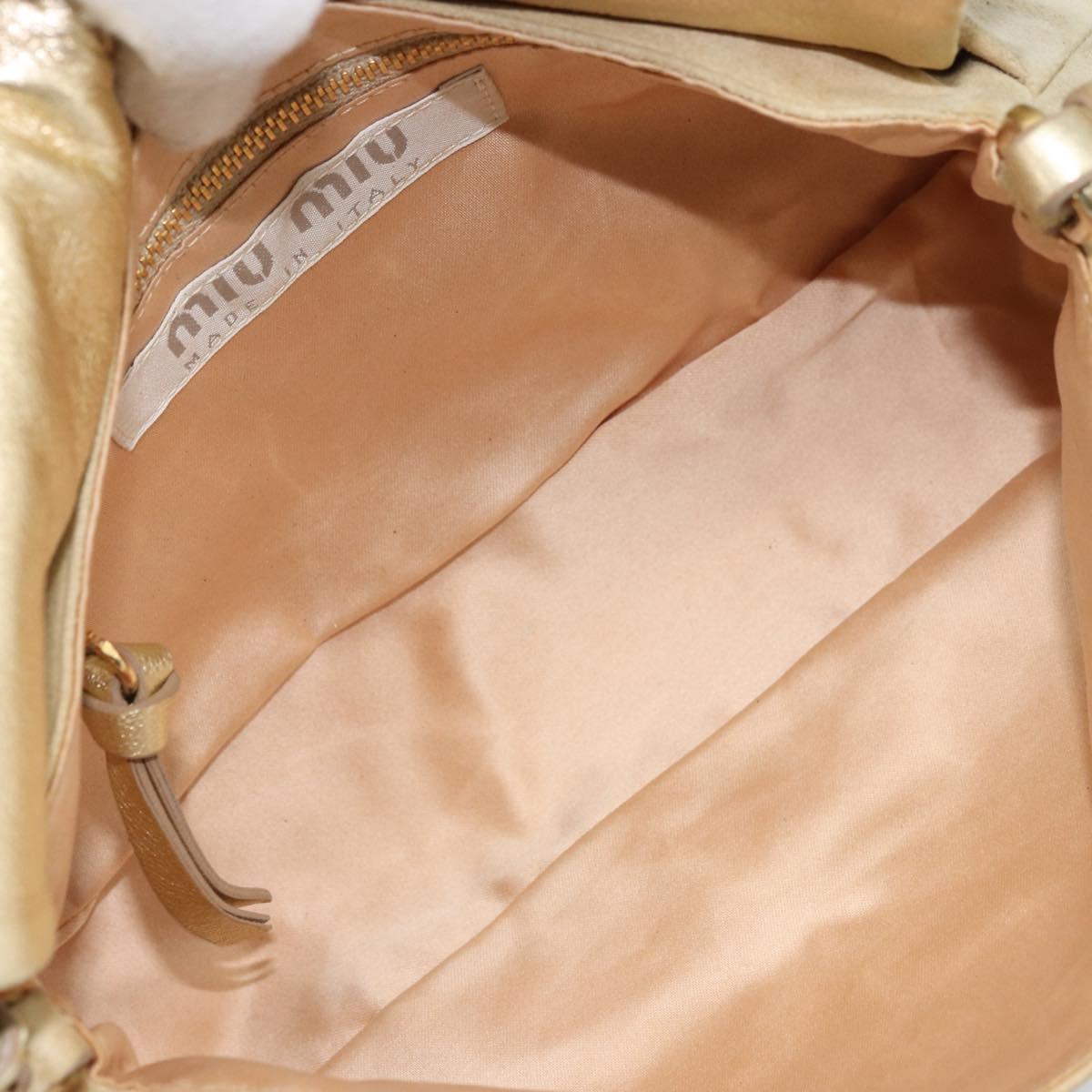 Miu Miu Shoulder Bag Sequin Gold Tone Auth LNZ632