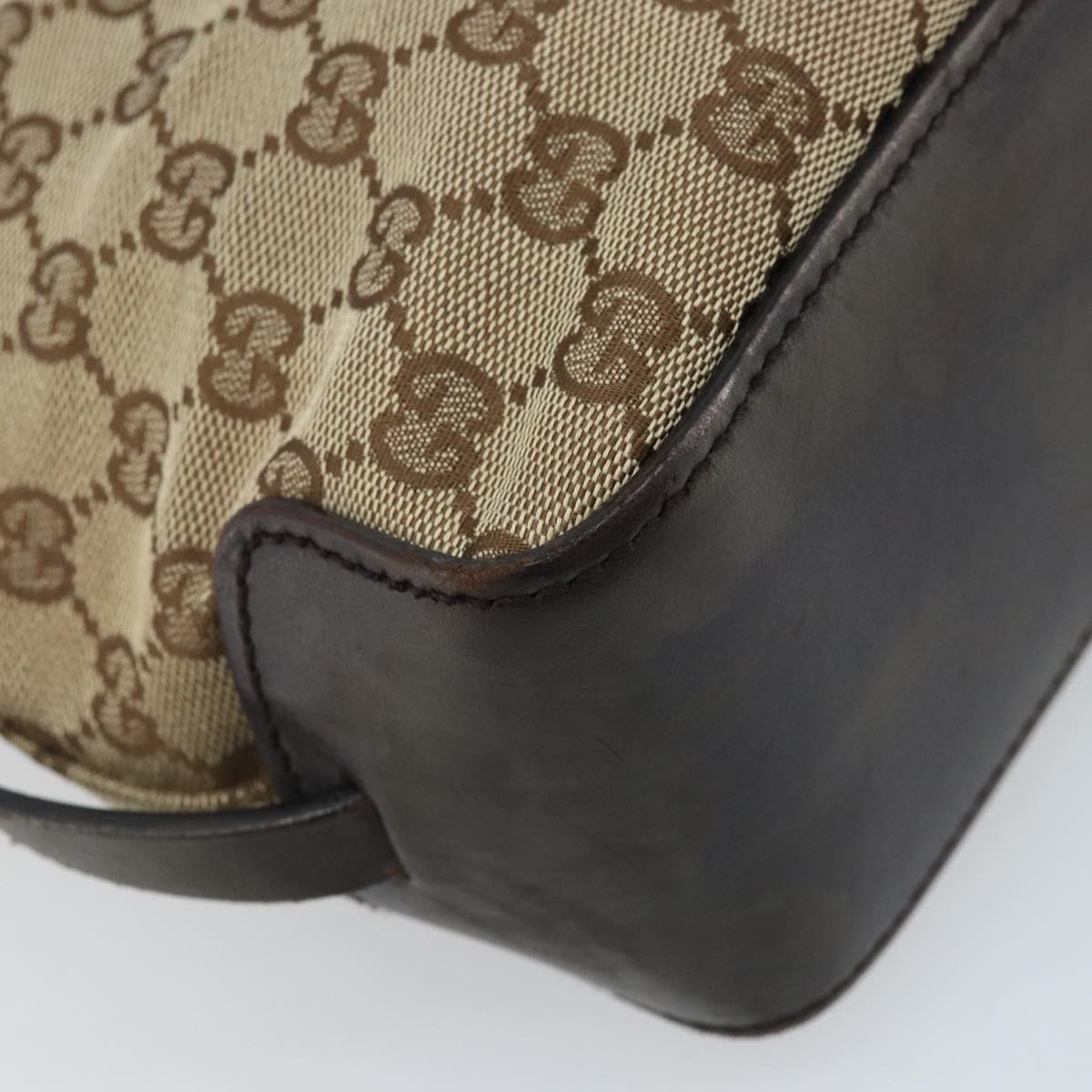 GUCCI GG Canvas Hand Bag Beige Gold 107757 Auth LNZ637