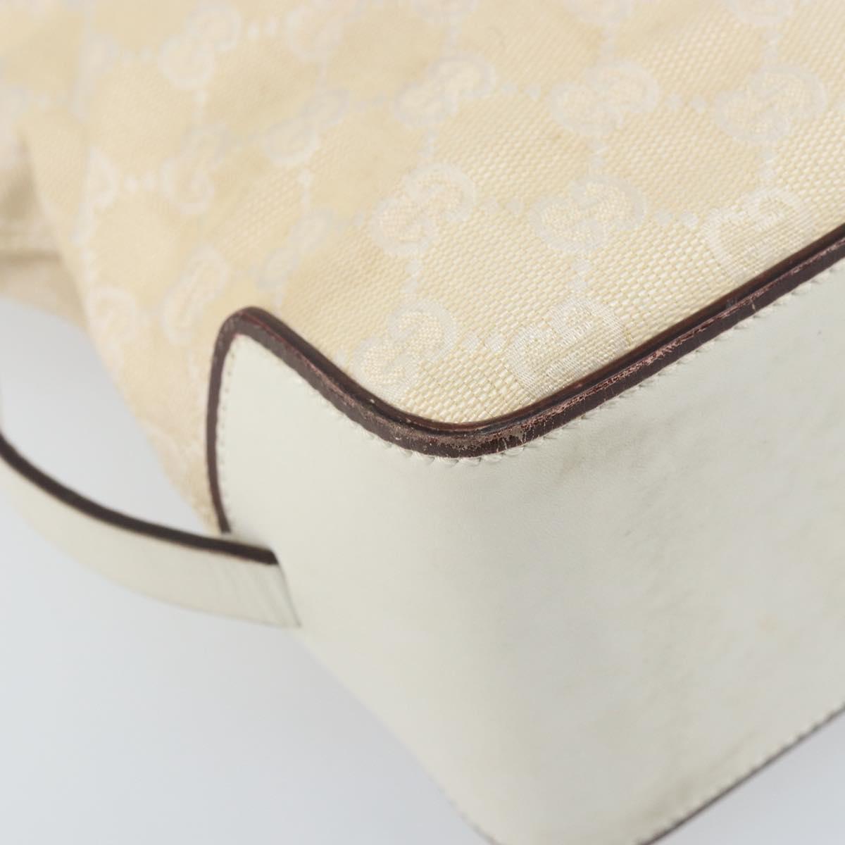 GUCCI GG Canvas Hand Bag Ivory Silver 107757 Auth LNZ640