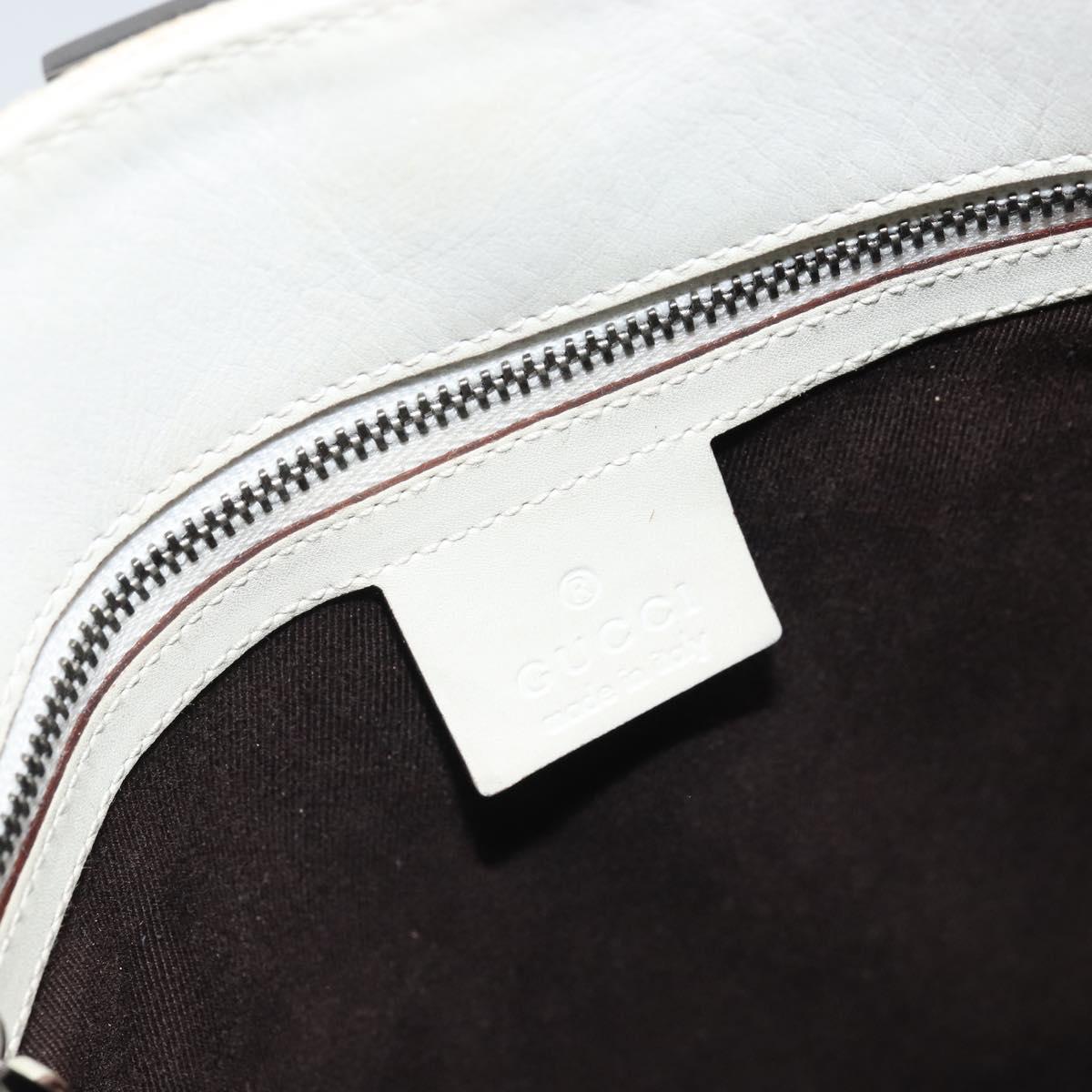 GUCCI GG Canvas Hand Bag Ivory Silver 107757 Auth LNZ640