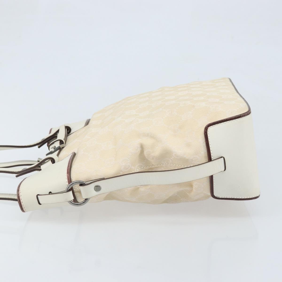 GUCCI GG Canvas Hand Bag Ivory Silver 107757 Auth LNZ640