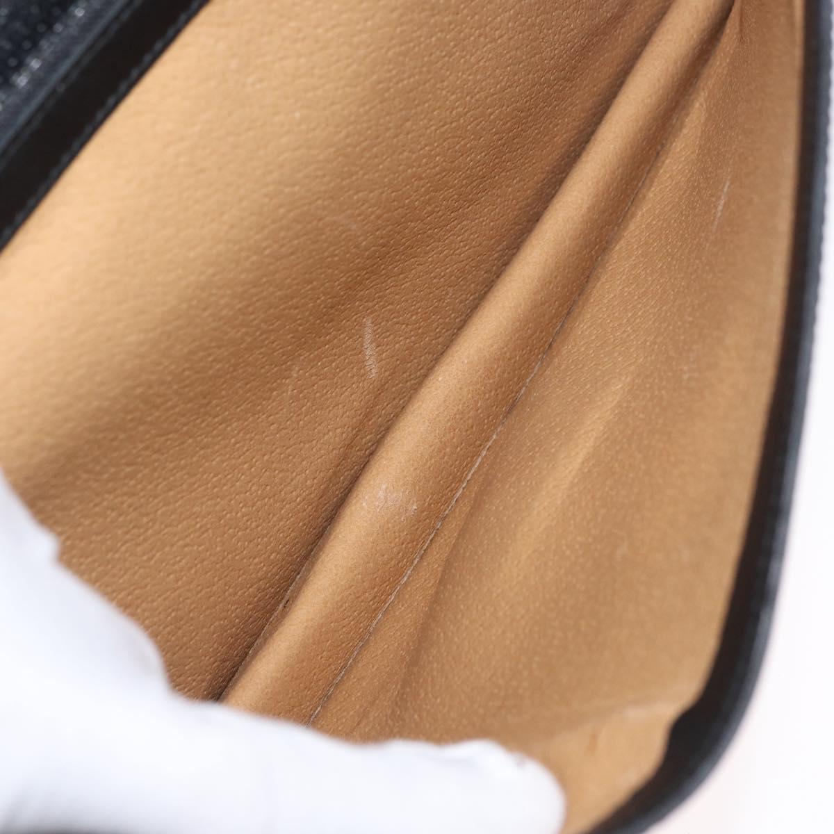 CELINE Shoulder Bag Leather Black Gold Auth LNZ656