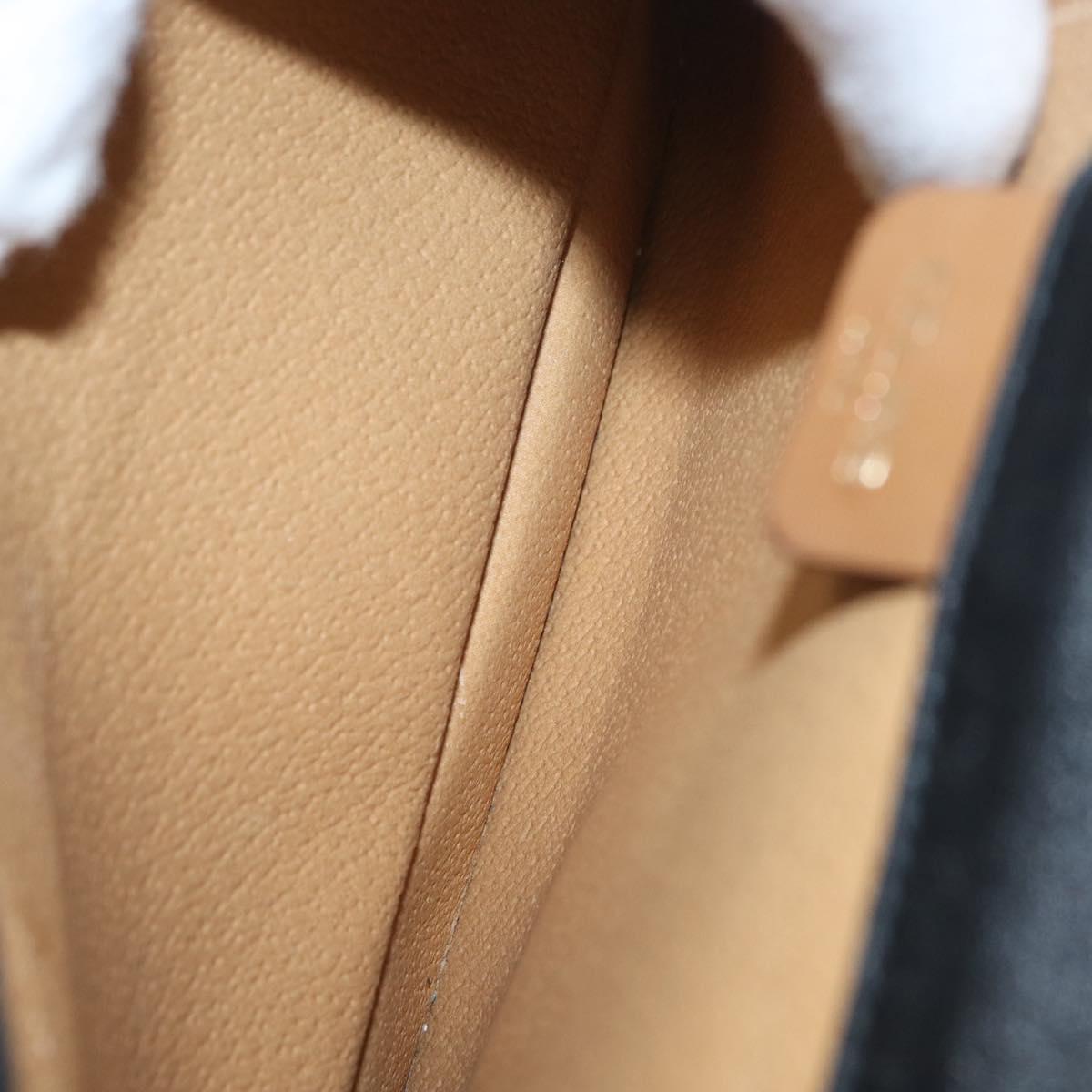 CELINE Shoulder Bag Leather Black Gold Auth LNZ656
