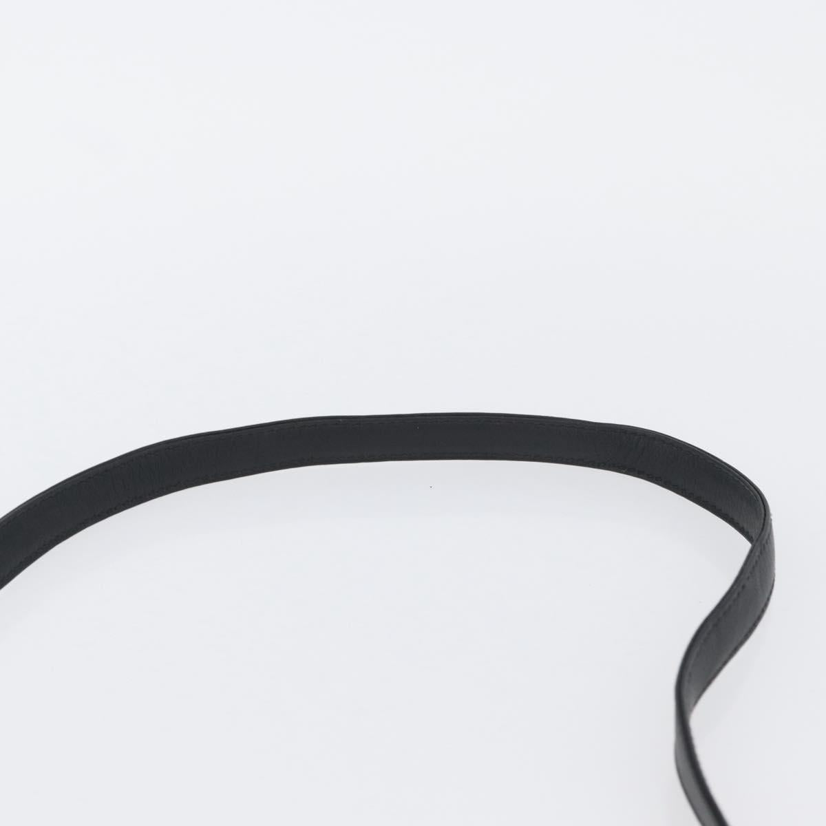 CELINE Shoulder Bag Leather Black Gold Auth LNZ656