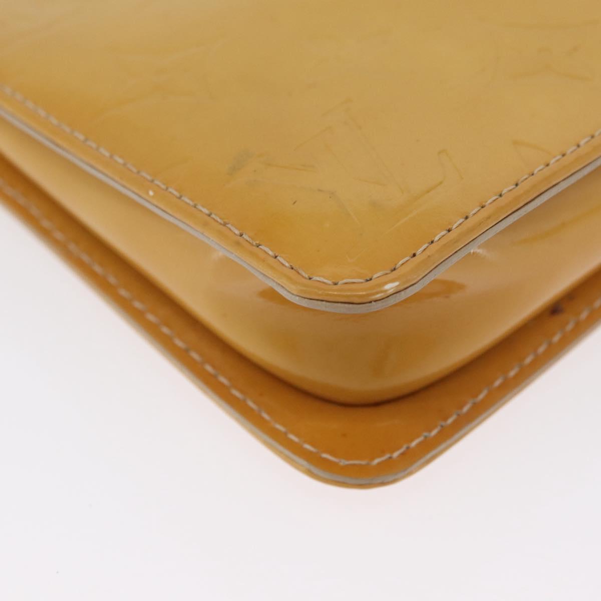 LOUIS VUITTON Monogram Vernis Lexington Pouch Beige M91010 LV Auth LNZ662