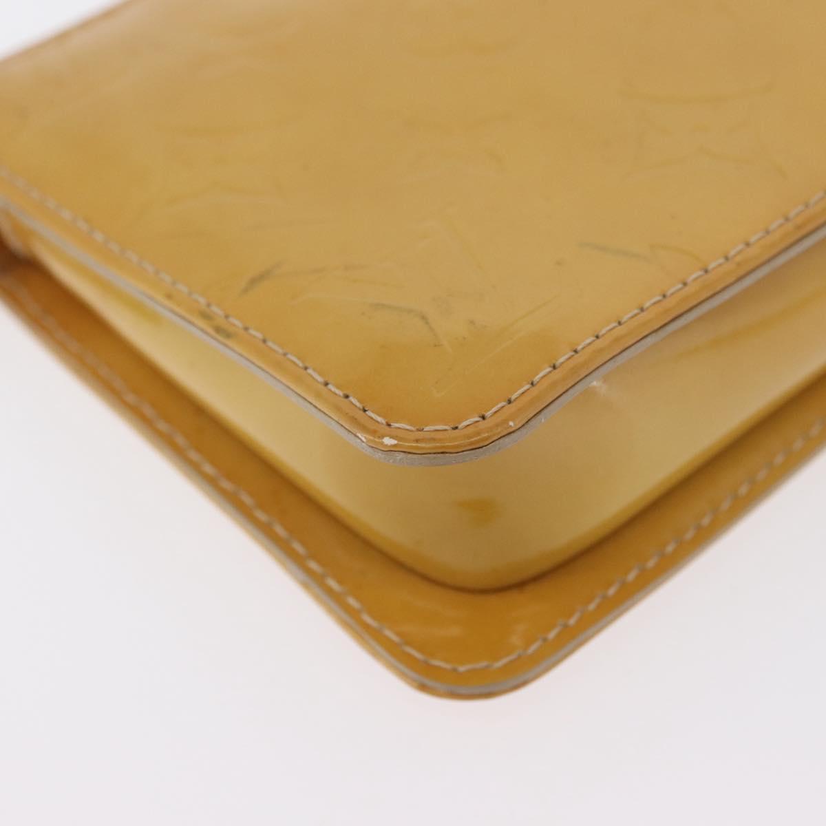 LOUIS VUITTON Monogram Vernis Lexington Pouch Beige M91010 LV Auth LNZ662