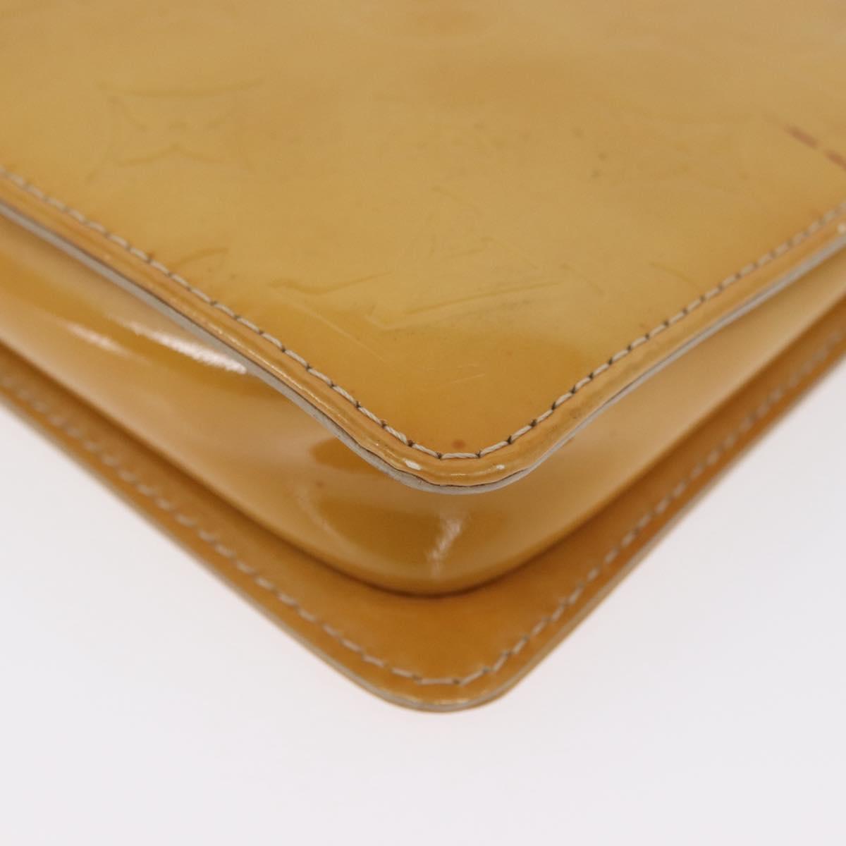 LOUIS VUITTON Monogram Vernis Lexington Pouch Beige M91010 LV Auth LNZ662