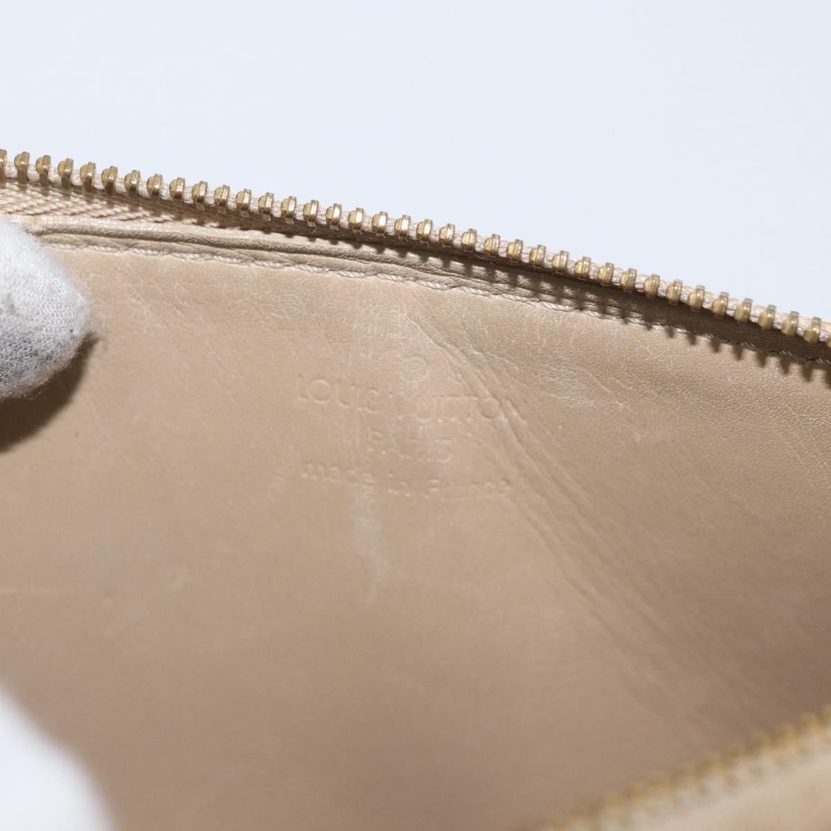LOUIS VUITTON Monogram Vernis Lexington Pouch Beige M91010 LV Auth LNZ662