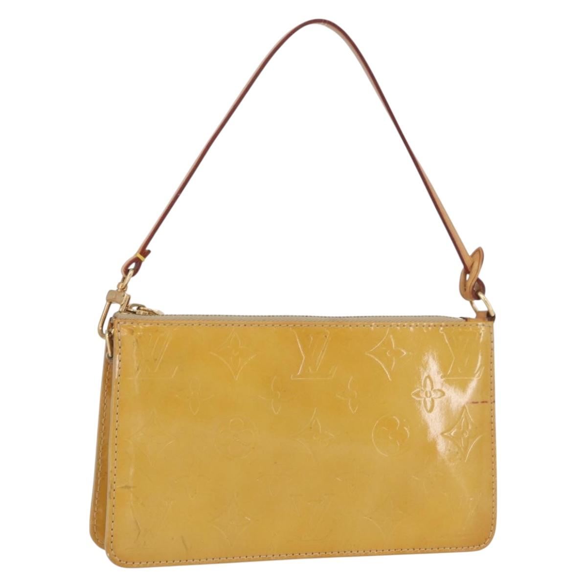 LOUIS VUITTON Monogram Vernis Lexington Pouch Beige M91010 LV Auth LNZ662