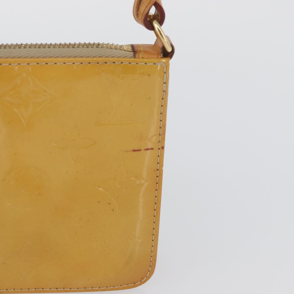 LOUIS VUITTON Monogram Vernis Lexington Pouch Beige M91010 LV Auth LNZ662
