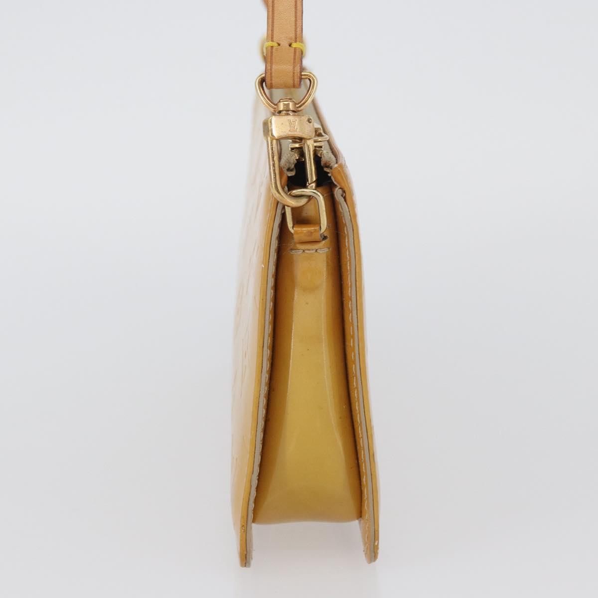 LOUIS VUITTON Monogram Vernis Lexington Pouch Beige M91010 LV Auth LNZ662