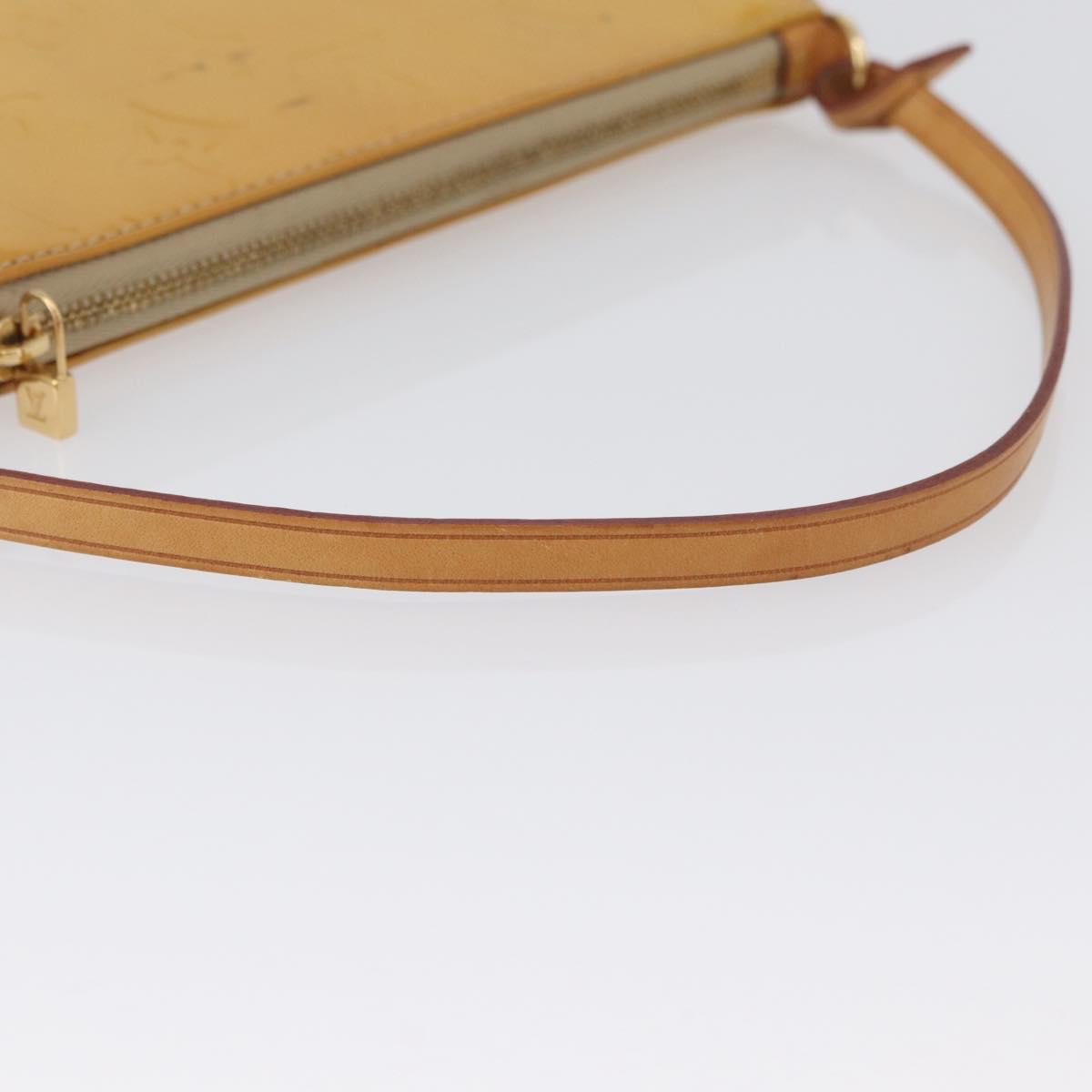 LOUIS VUITTON Monogram Vernis Lexington Pouch Beige M91010 LV Auth LNZ662