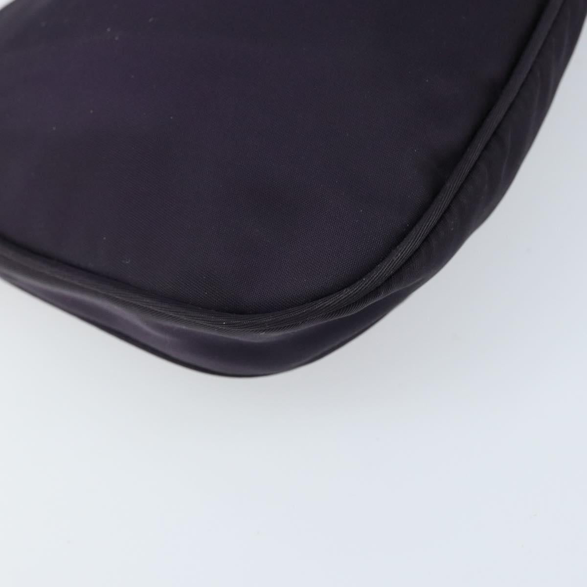 PRADA Accessory Pouch Nylon Purple Silver Auth LNZ663