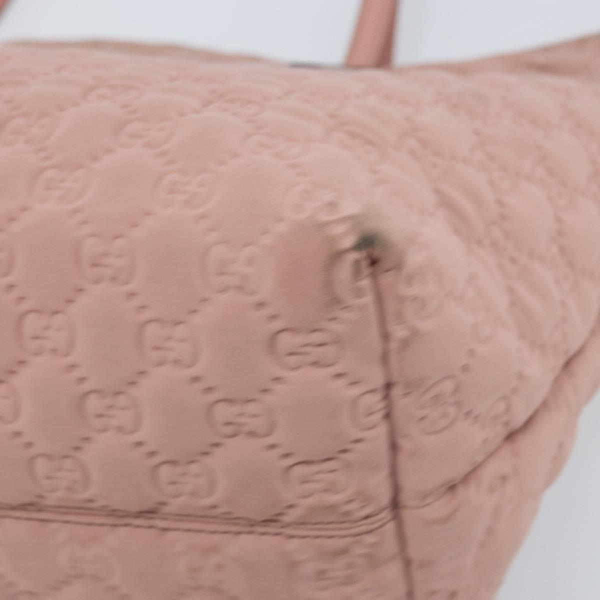 GUCCI GG Canvas Tote Bag Nylon Pink Gold 211976 Auth LNZ669