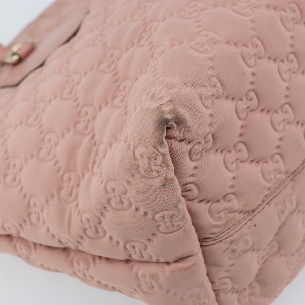 GUCCI GG Canvas Tote Bag Nylon Pink Gold 211976 Auth LNZ669