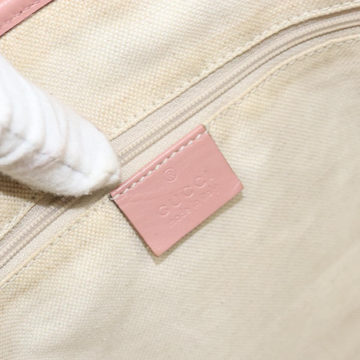 GUCCI GG Canvas Tote Bag Nylon Pink Gold 211976 Auth LNZ669