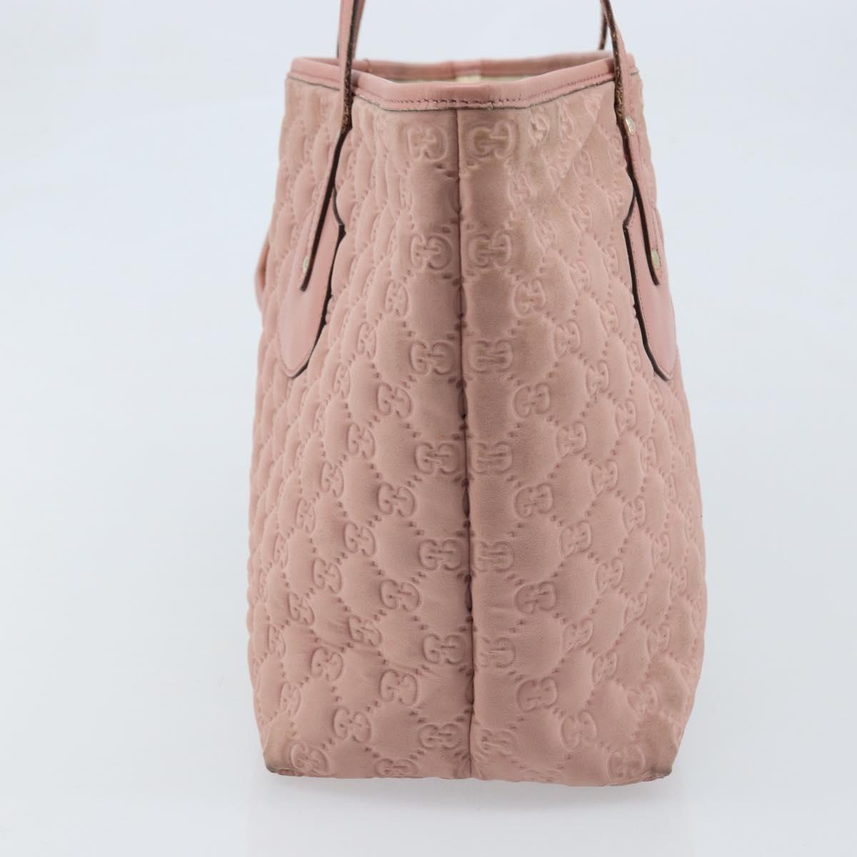 GUCCI GG Canvas Tote Bag Nylon Pink Gold 211976 Auth LNZ669