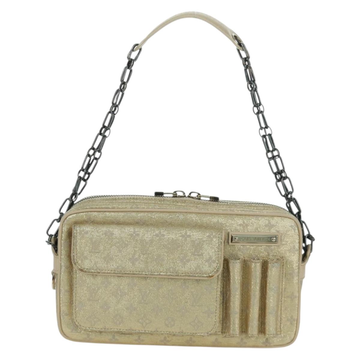 LOUIS VUITTON Monogram Shine Chain McKenna Bag Silver M92362 LV Auth LNZ672V