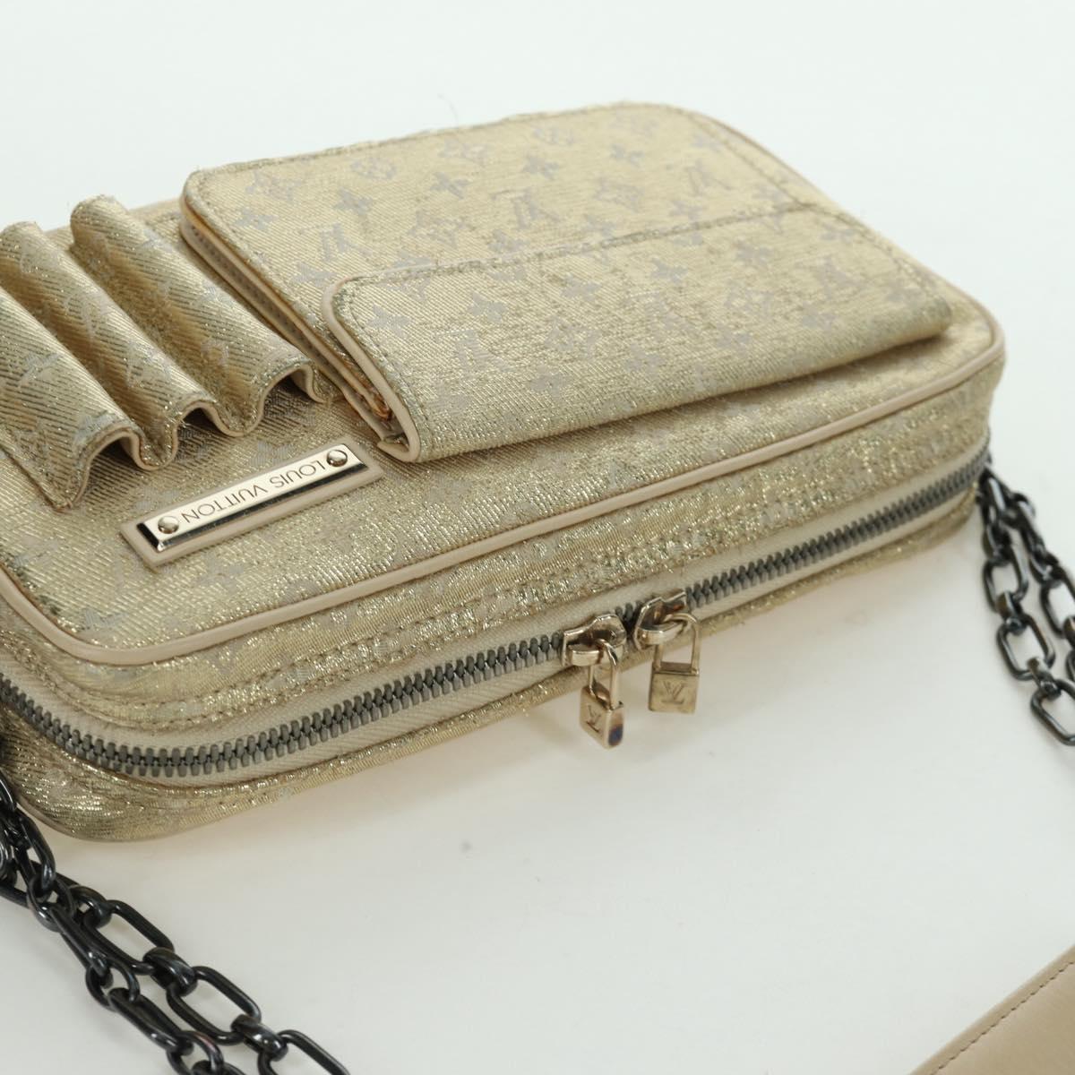 LOUIS VUITTON Monogram Shine Chain McKenna Bag Silver M92362 LV Auth LNZ672V