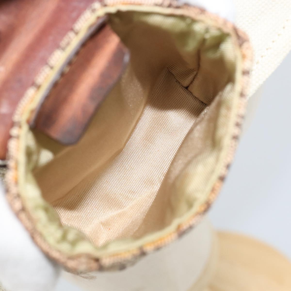 Christian Dior Trotter Canvas Hat Galliano Period Beige Gold Auth LNZ676A