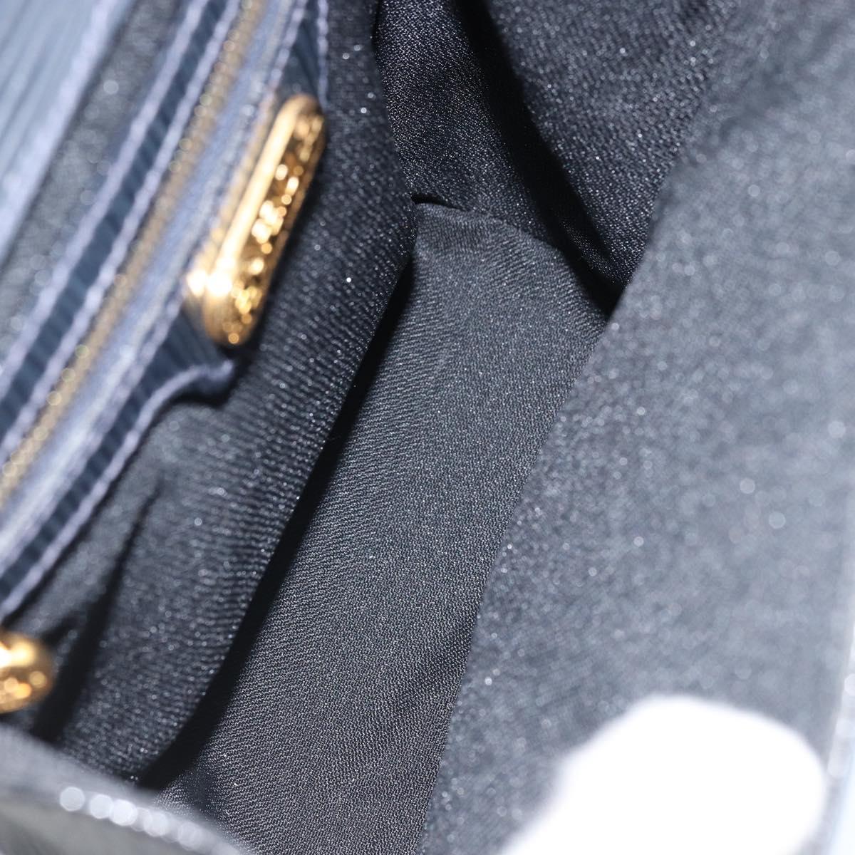 FENDI Shoulder Bag Leather Black Gold Auth LNZ677