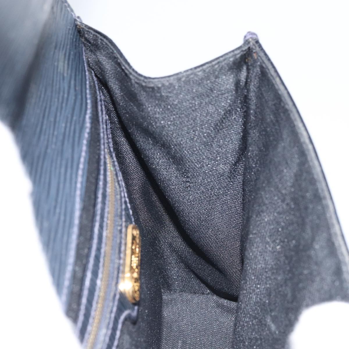 FENDI Shoulder Bag Leather Black Gold Auth LNZ677