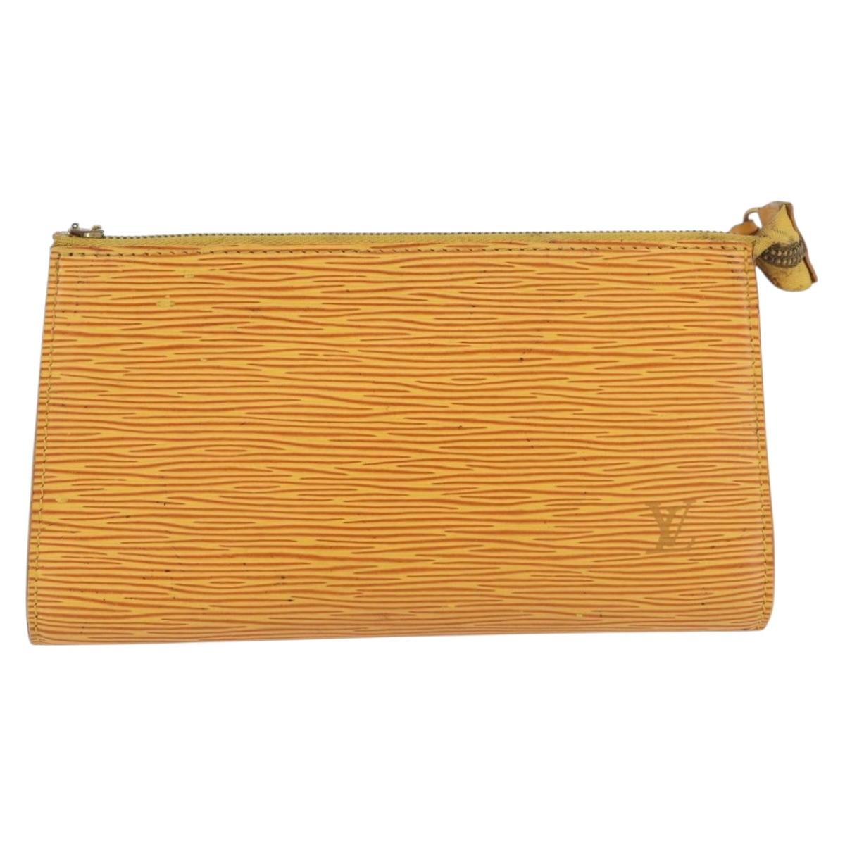 LOUIS VUITTON Epi Pochette Accessoires Pouch Yellow M52949 LV Auth LNZ682