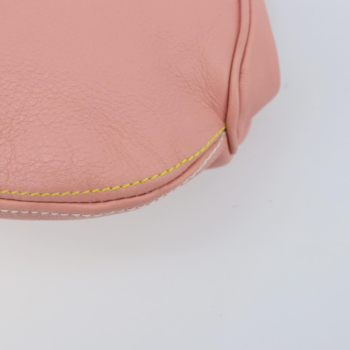 Salvatore Ferragamo Chain Vala Pouch Leather Pink Gold Auth LNZ683A