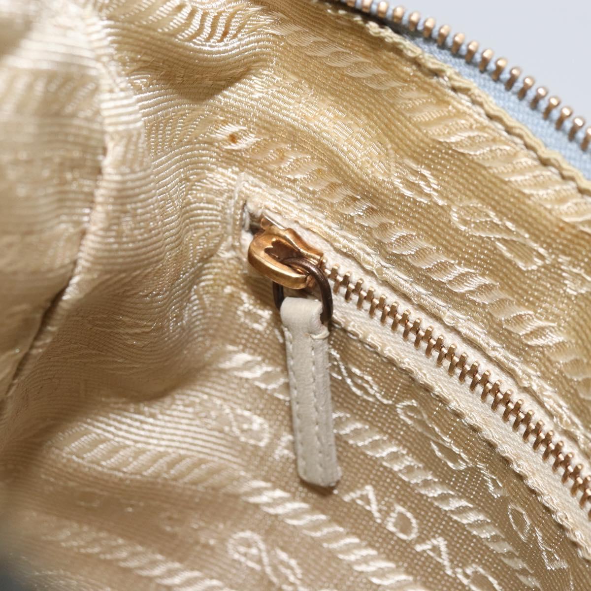 PRADA Chain Shoulder Bag Nylon Light Blue Gold Auth LNZ688V
