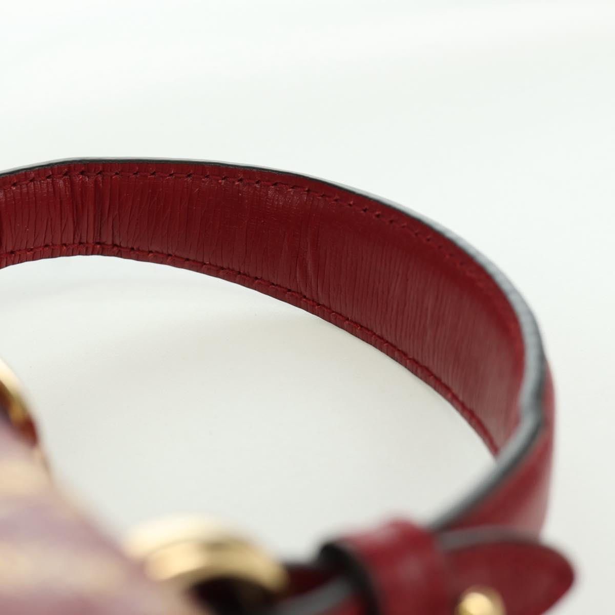 GUCCI Silvi Sherry Line Hand Bag Leather 2way Red Gold 470270 Auth LNZ690V