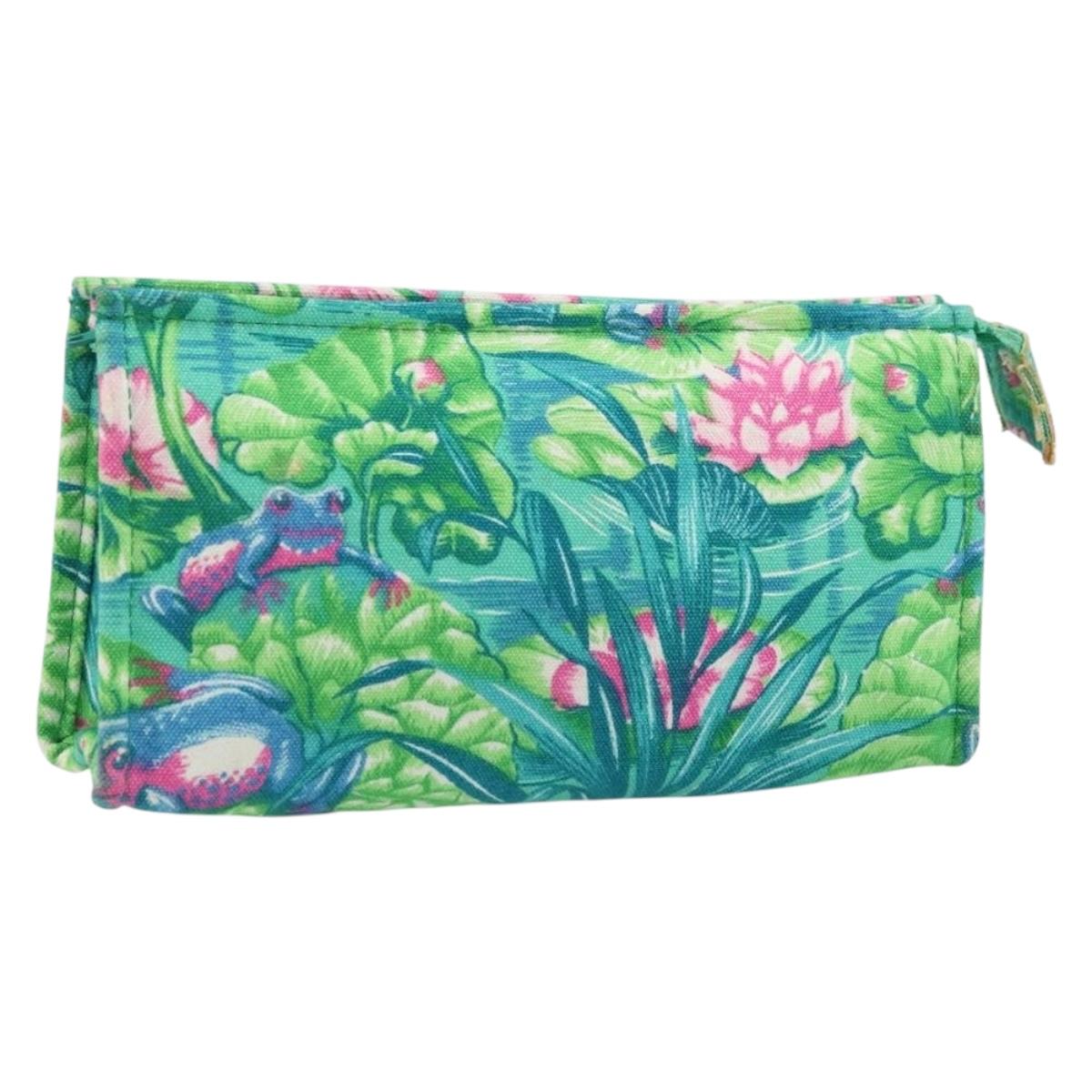 HERMES Pouch Canvas Green Auth LNZ691A