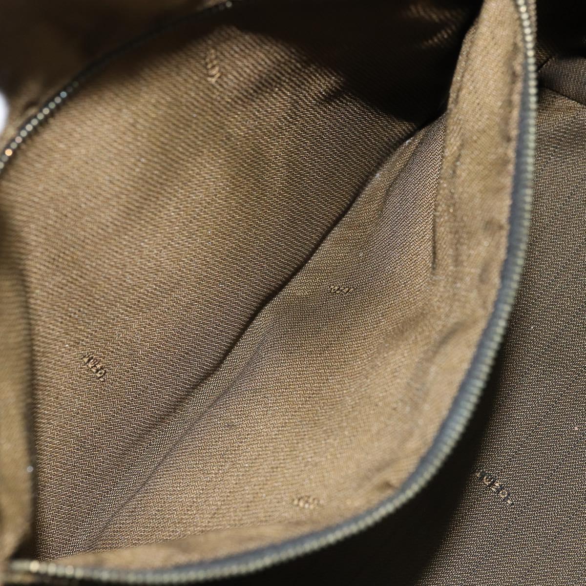 FENDI Zucca Canvas Hand Bag Black Brown Auth LNZ693