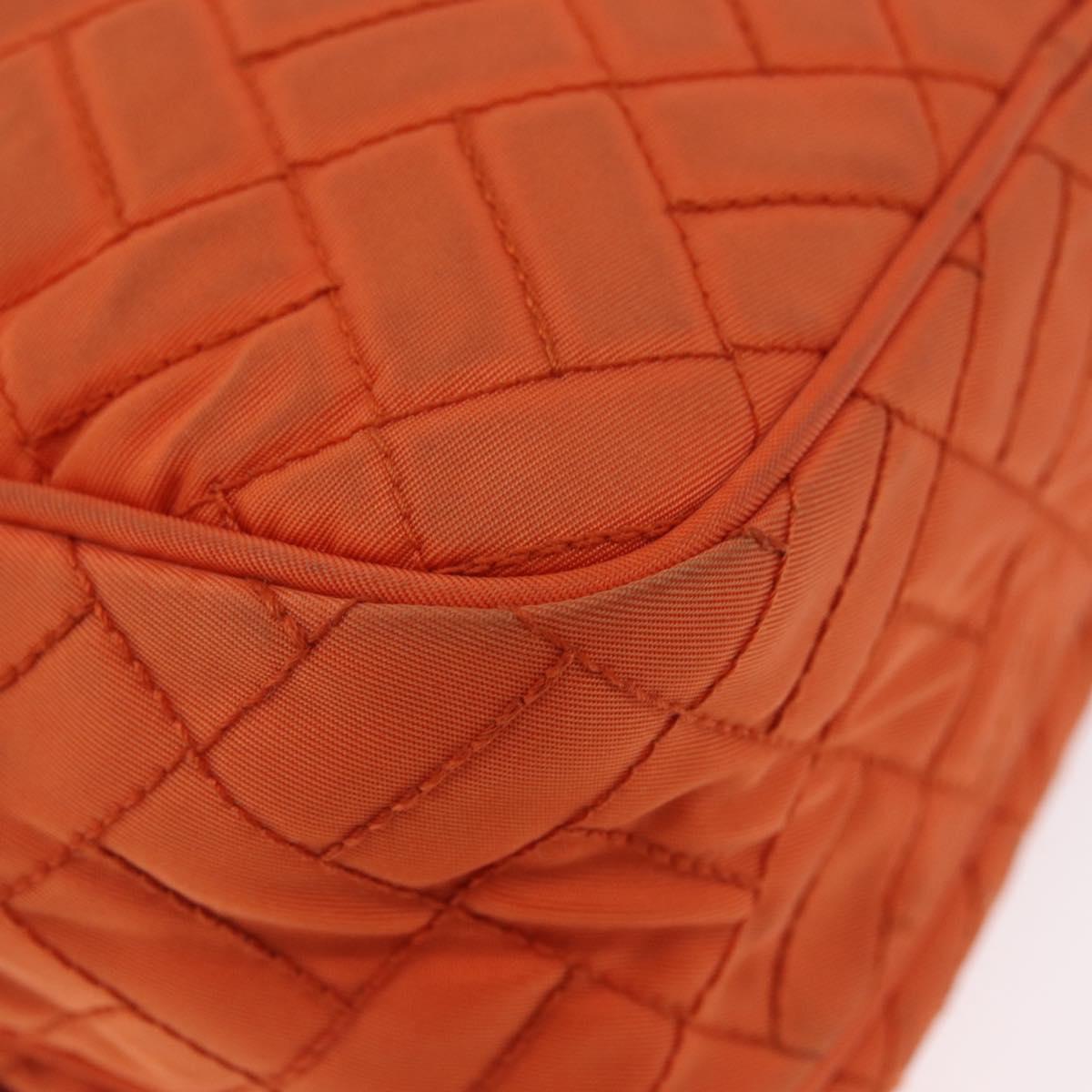 PRADA Shoulder Bag Nylon Orange Gold Auth LNZ699