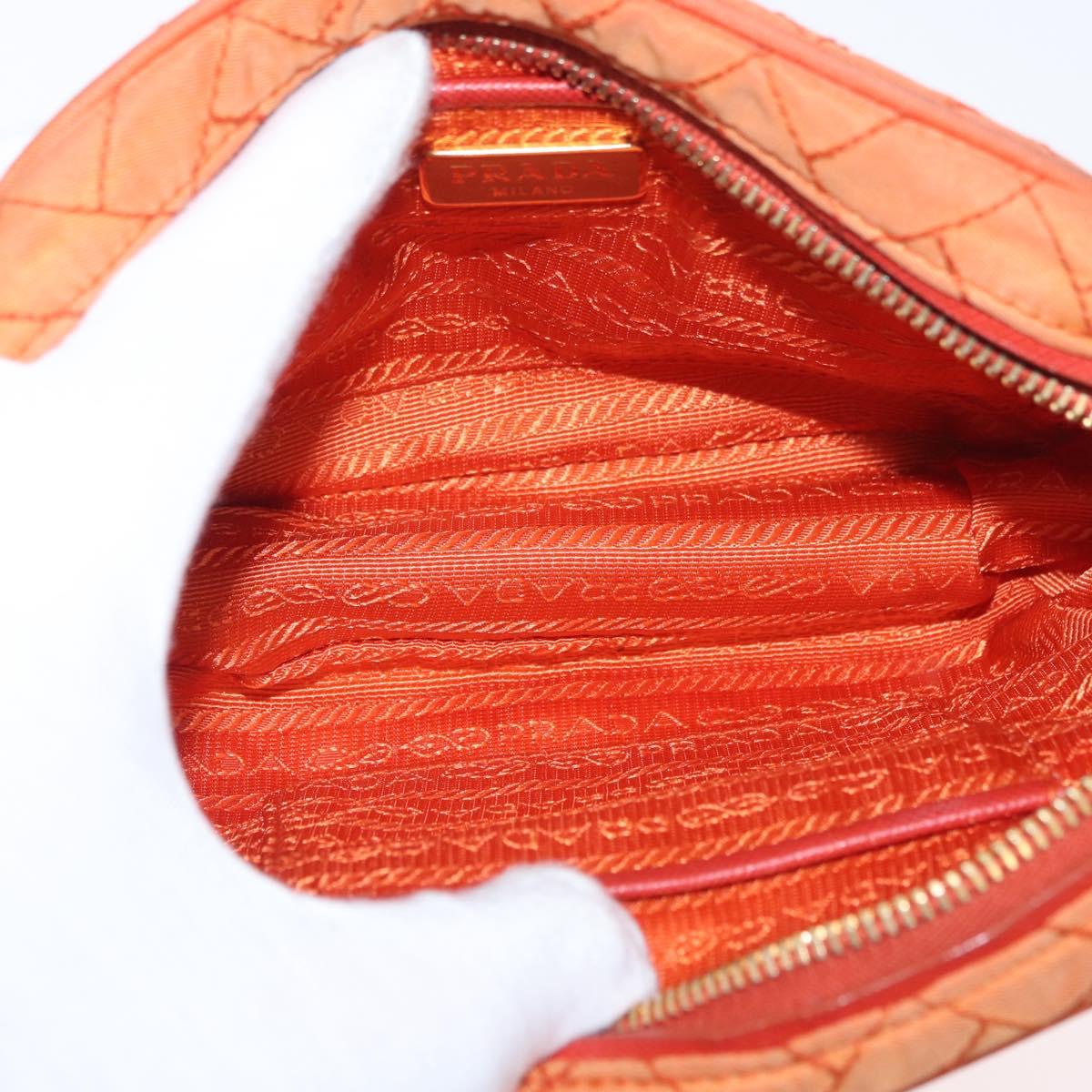 PRADA Shoulder Bag Nylon Orange Gold Auth LNZ699