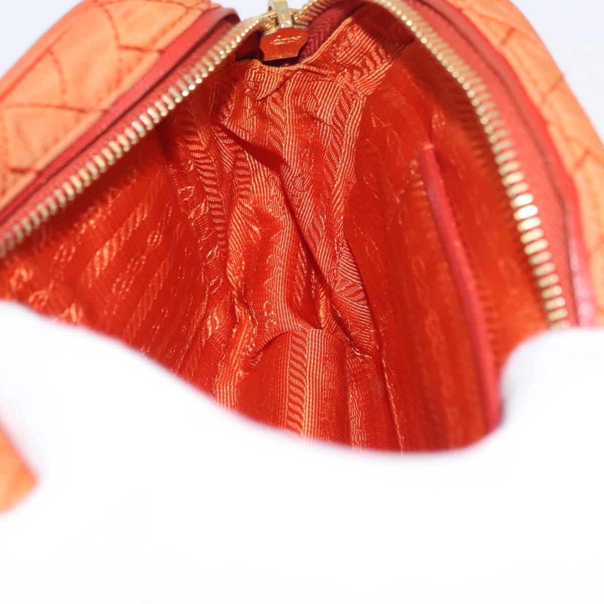 PRADA Shoulder Bag Nylon Orange Gold Auth LNZ699