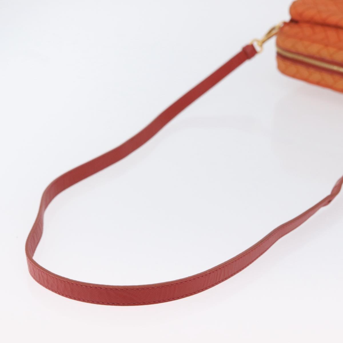 PRADA Shoulder Bag Nylon Orange Gold Auth LNZ699