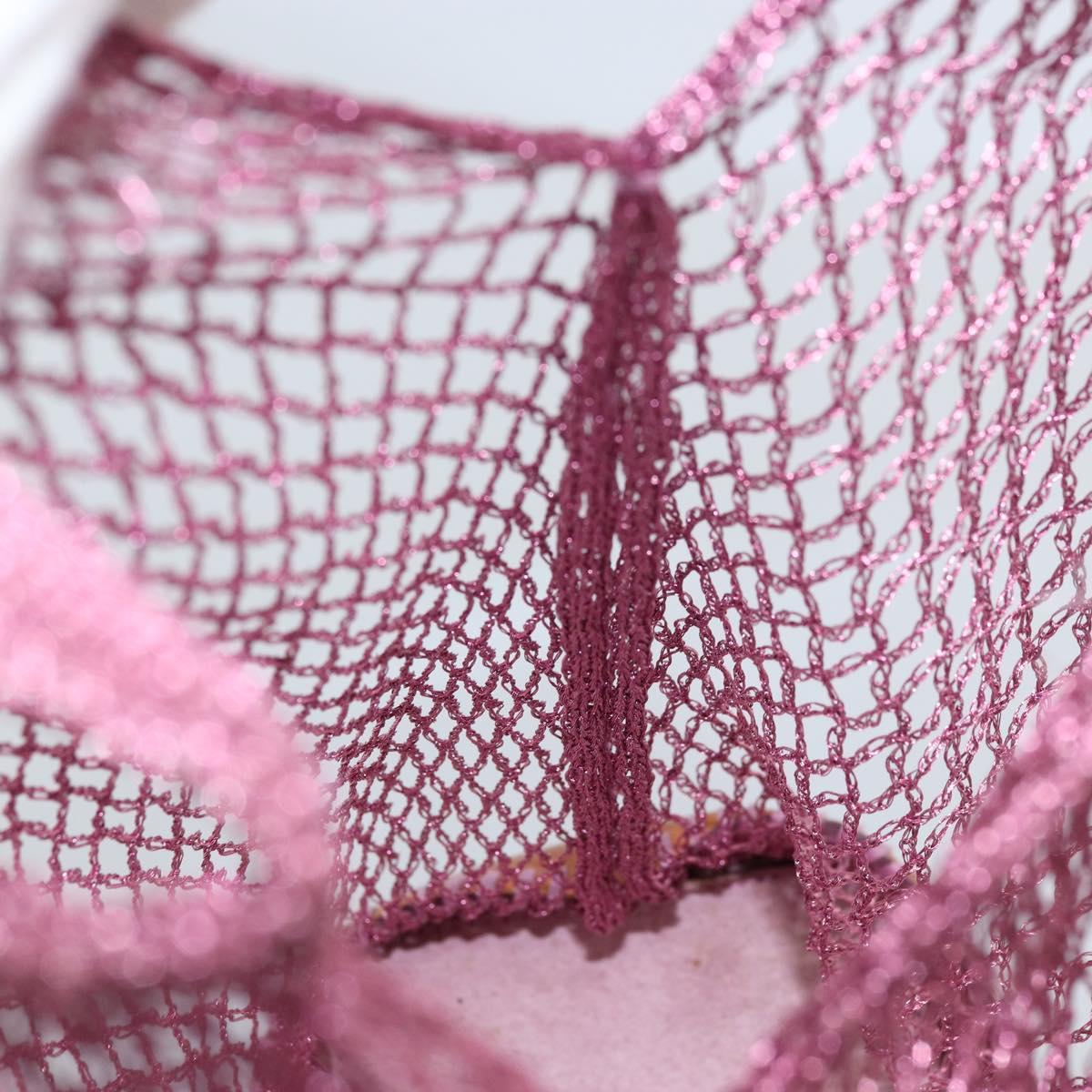 PRADA Hand Bag Patent leather mesh Pink Auth LNZ700