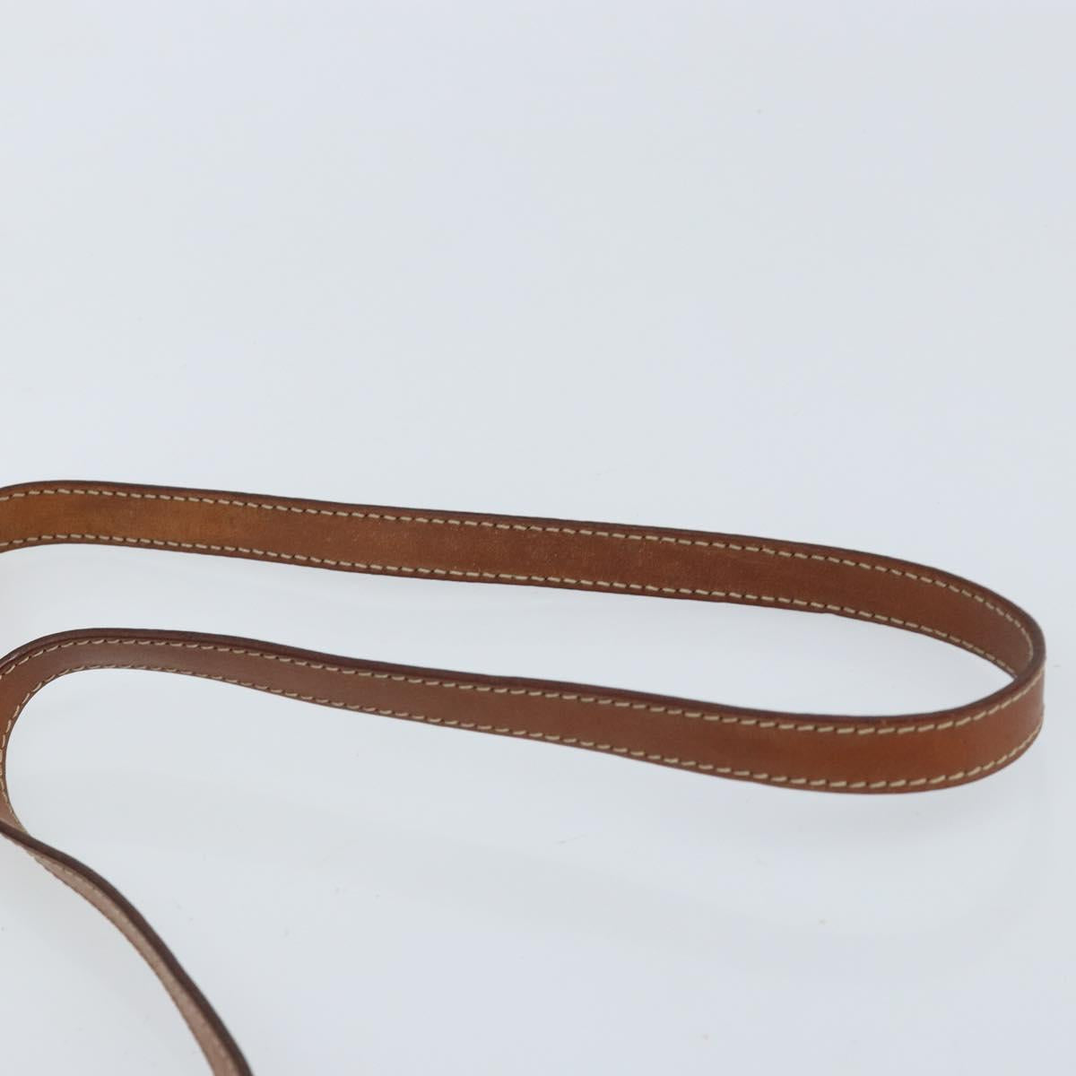 CELINE Macadam Canvas Shoulder Bag PVC Beige Gold Auth LNZ711