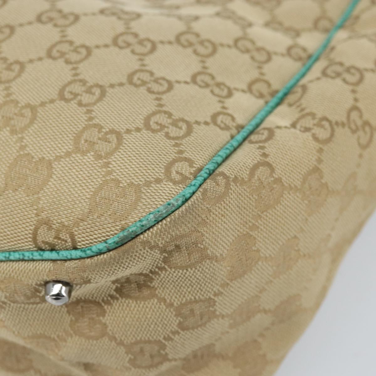 GUCCI GG Canvas Hand Bag Beige Silver 113017 Auth LNZ712