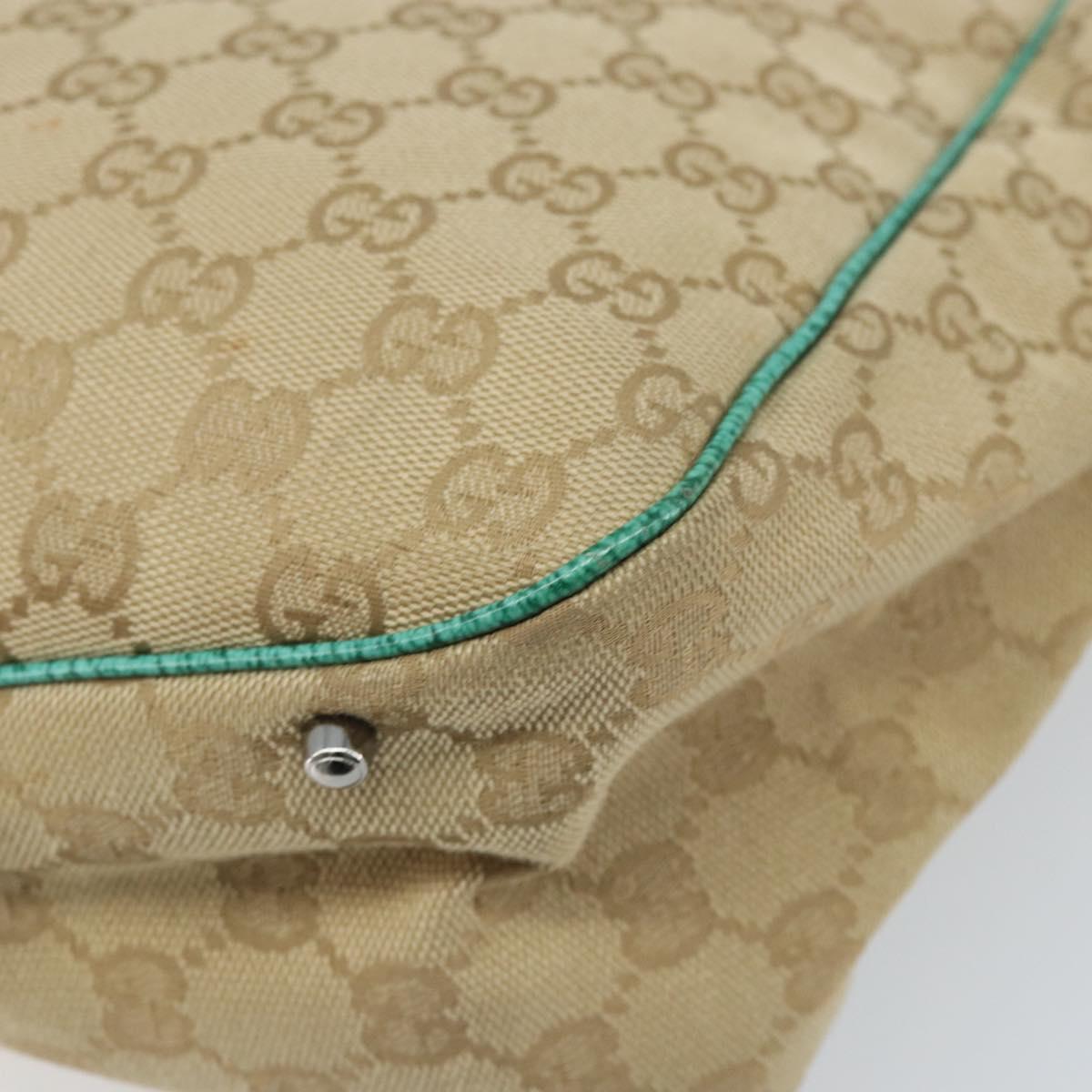 GUCCI GG Canvas Hand Bag Beige Silver 113017 Auth LNZ712