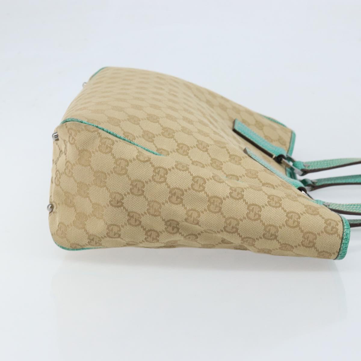 GUCCI GG Canvas Hand Bag Beige Silver 113017 Auth LNZ712