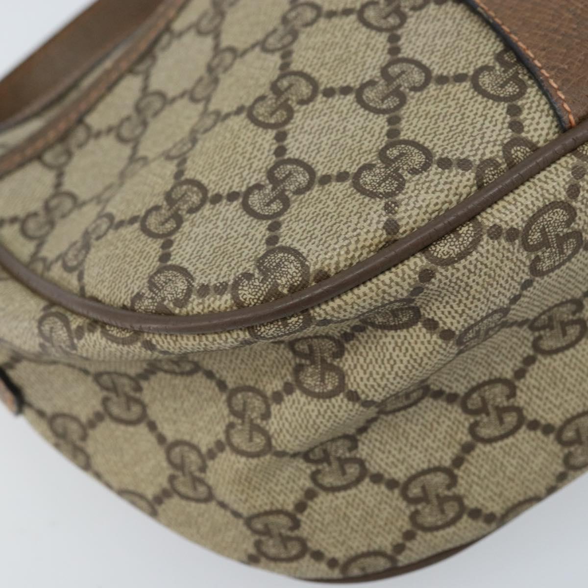 GUCCI GG Supreme Web Sherry Line Bag PVC Beige Gold 89 02 032 Auth LNZ714