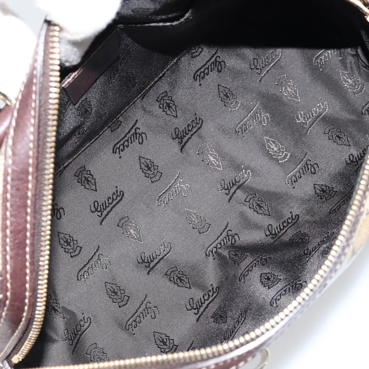 GUCCI GG Crystal Duchessa Hand Bag Coated Canvas Beige Gold Auth LNZ715