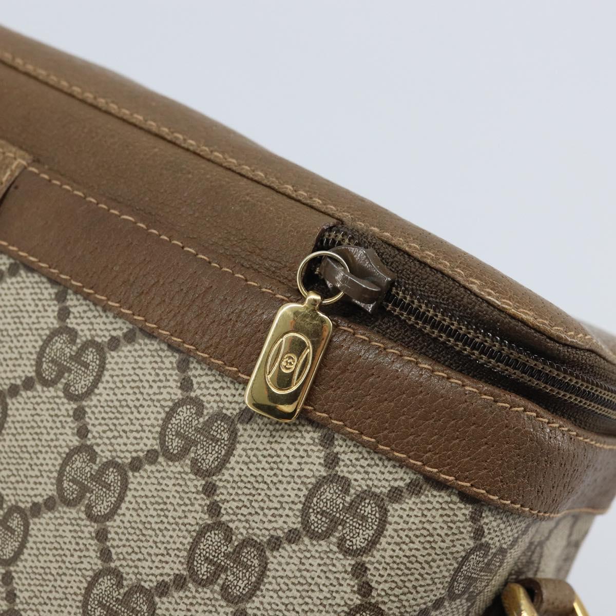 GUCCI GG Supreme Web Sherry Line Bag PVC Beige Gold 904 02 069 Auth LNZ716