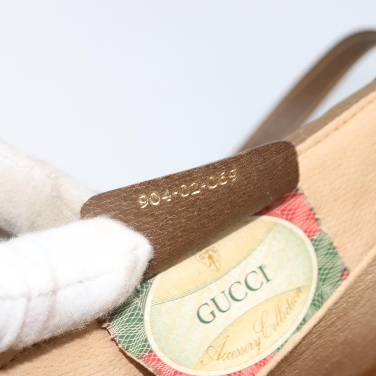 GUCCI GG Supreme Web Sherry Line Bag PVC Beige Gold 904 02 069 Auth LNZ716