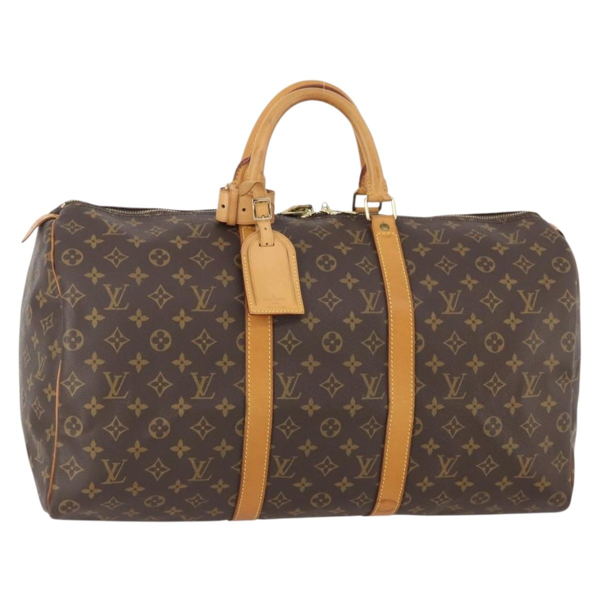 LOUIS VUITTON Monogram Keepall 50 Boston Bag M41426 LV Auth LNZ722V