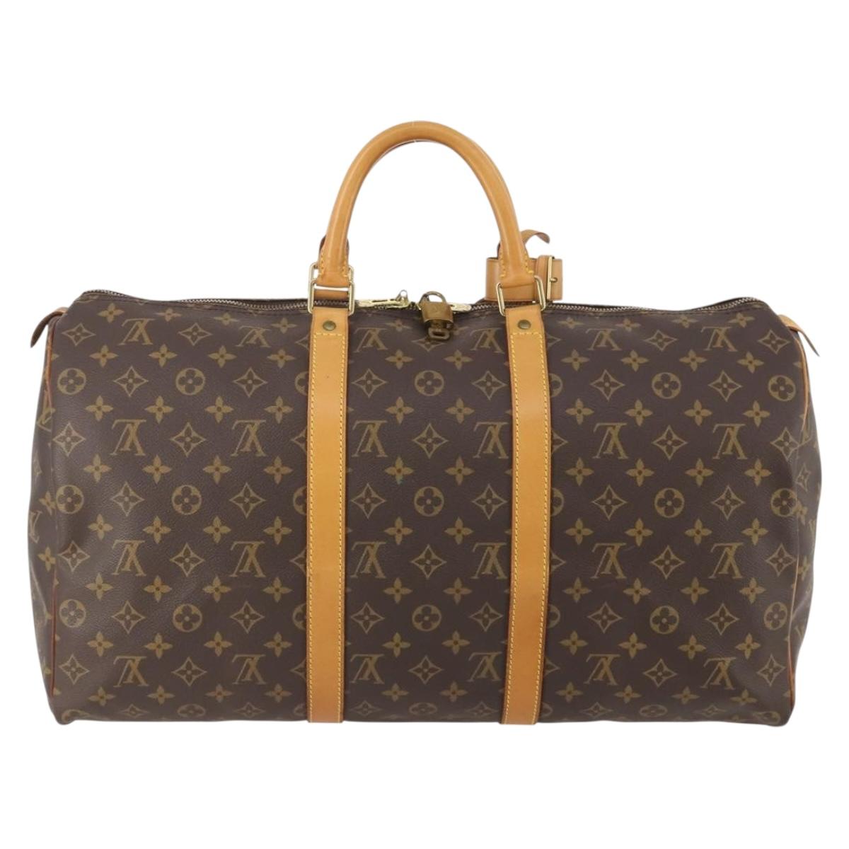 LOUIS VUITTON Monogram Keepall 50 Boston Bag M41426 LV Auth LNZ722V