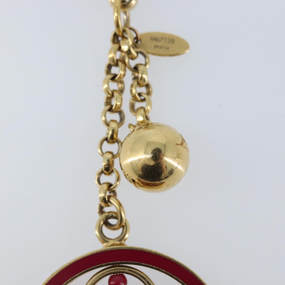LOUIS VUITTON Fully Flower Charm metal Red Gold M67128 LV Auth LNZ728